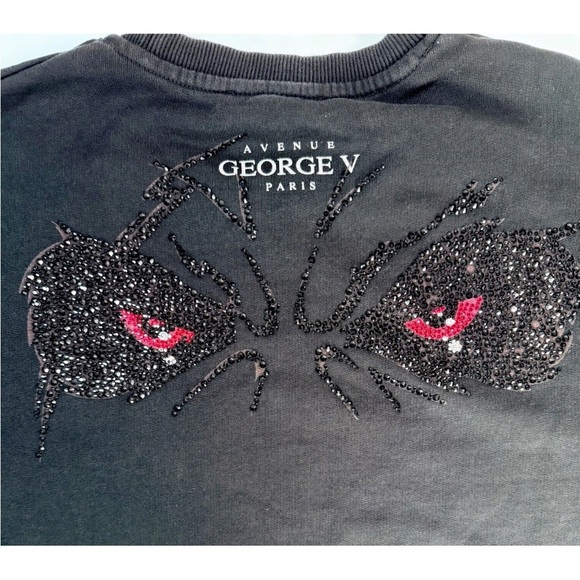 Avenue George V Paris Wicked Panda Rhinestone Long Sleeve Sweatshirt Men’s XL - Picture 5 of 6